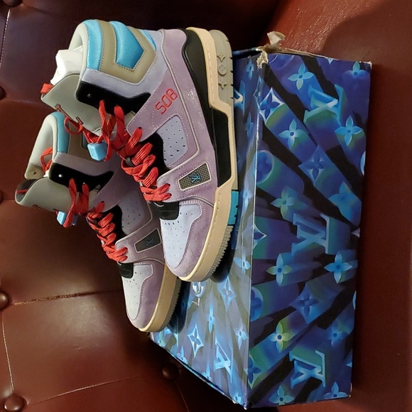 Louis Vuitton Trainer Sneaker Boot Purple 1A7R0R - Picture 3 of 10